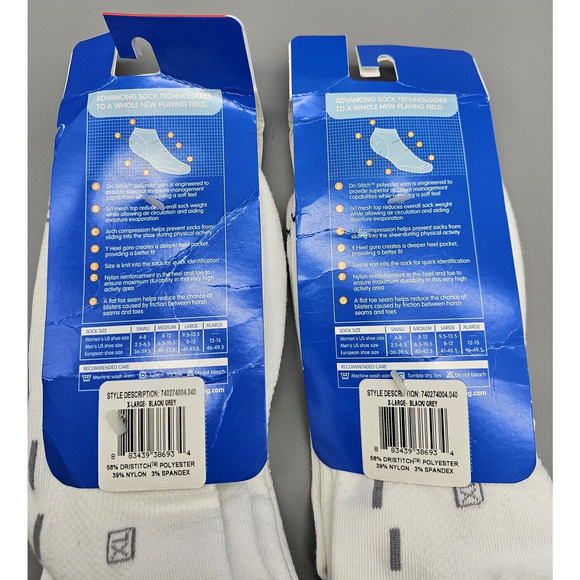 Brooks (2 Packs, 4 Pairs) Men's Size XL (12-15) Running Socks White No Show - Picture 5 of 5